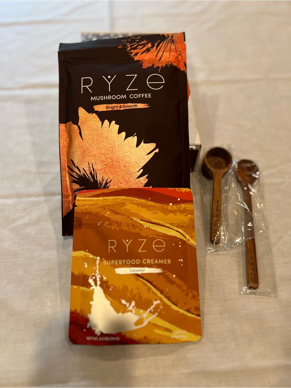 Ryze Mushroom Coffee + Superfood Carmel Creamer - New